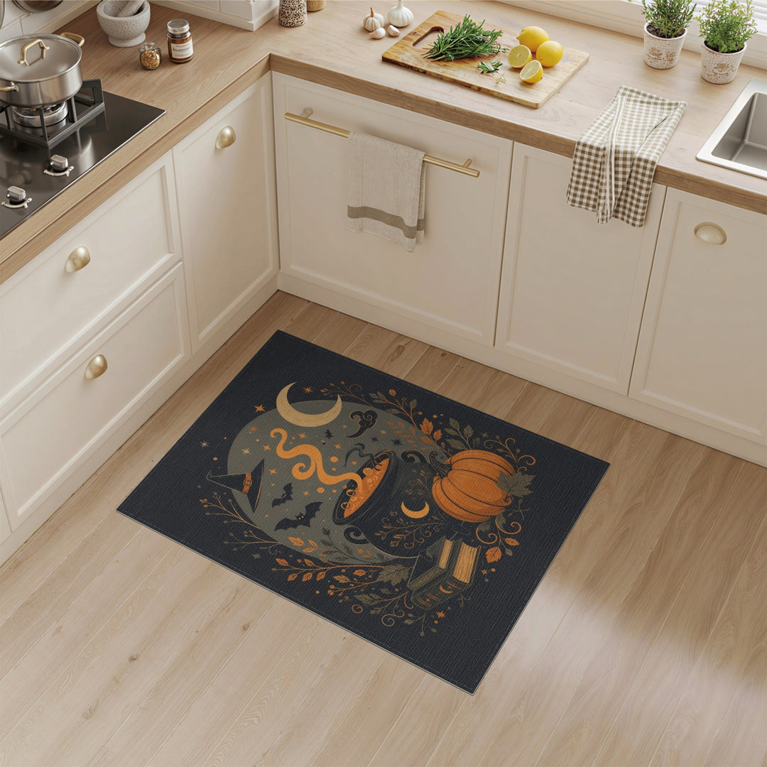 Whimsical Witch Cauldron Halloween Area Rug