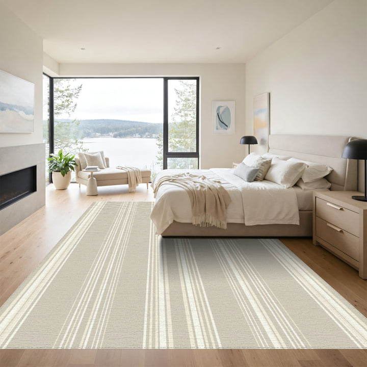 Earthy Tone Vertical Stripe Rug