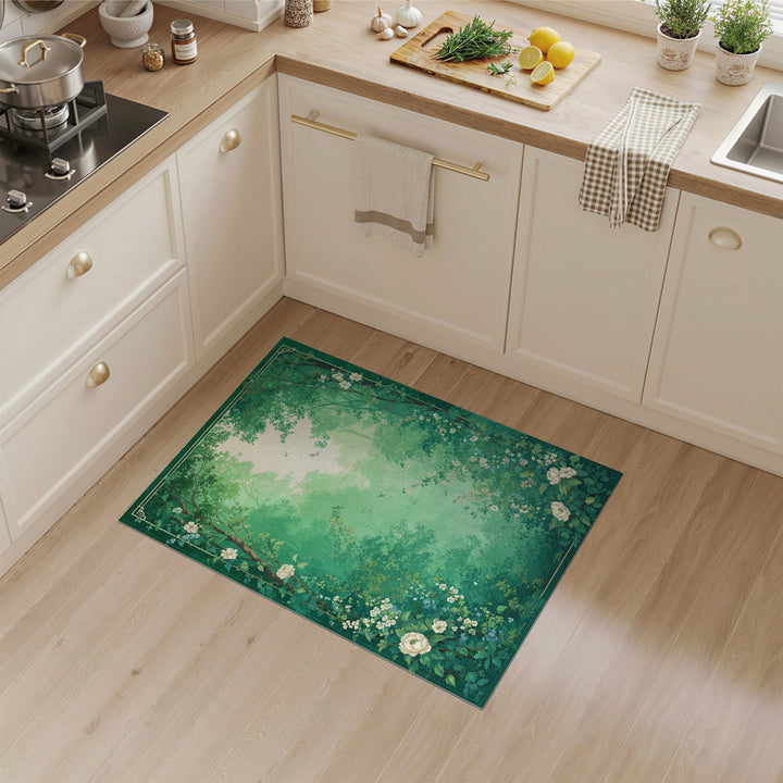 Verdant Forest Floral Vintage Area Rug
