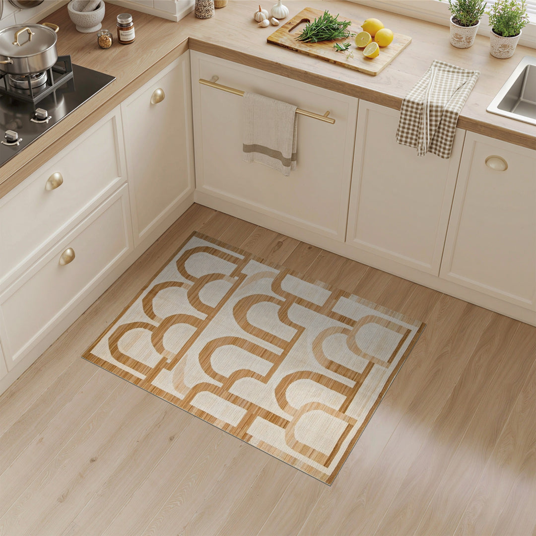 Brown Geometric Arch Area Rug