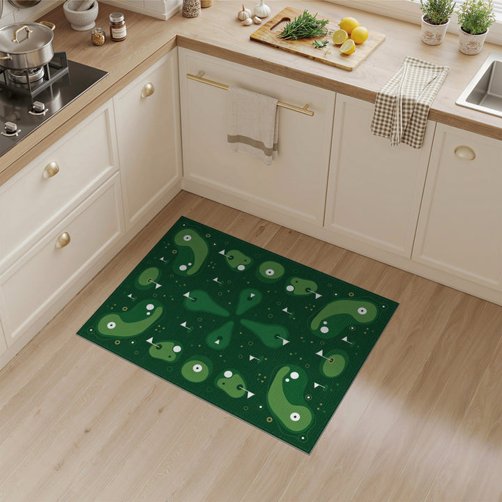 Green Golf Greens Abstract Area Rug