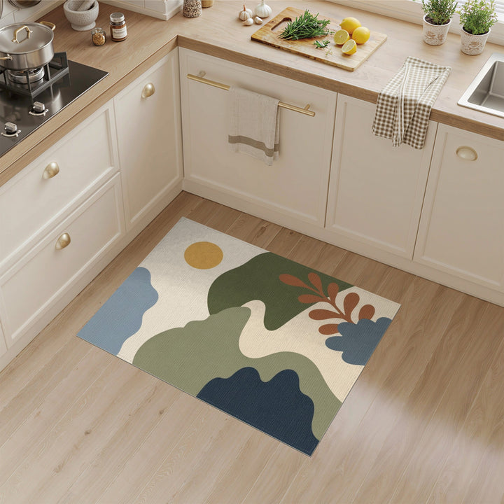 Abstract Landscape Washable Area Rug