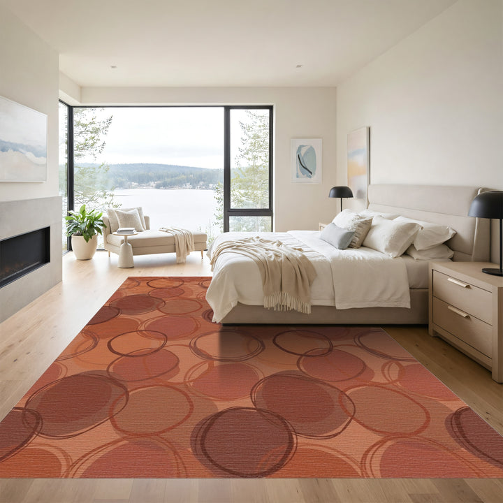Earthy Abstract Circles Rug