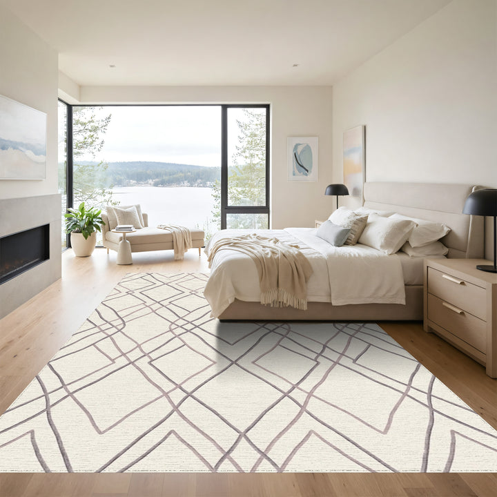 Abstract Woven Diamond Lattice Rug