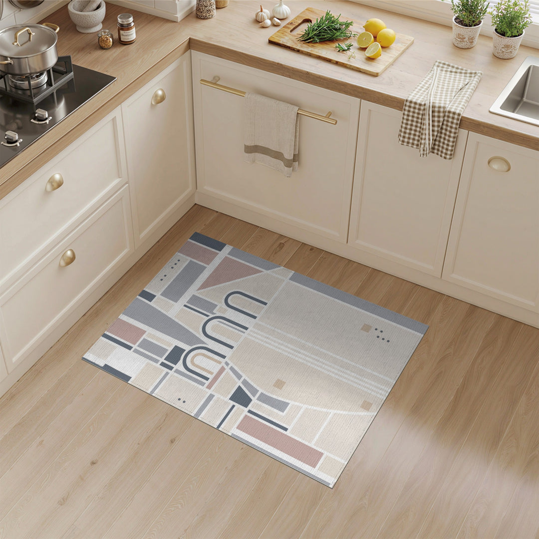 Neutral Geometric Arch Geometric Modern Area Rug