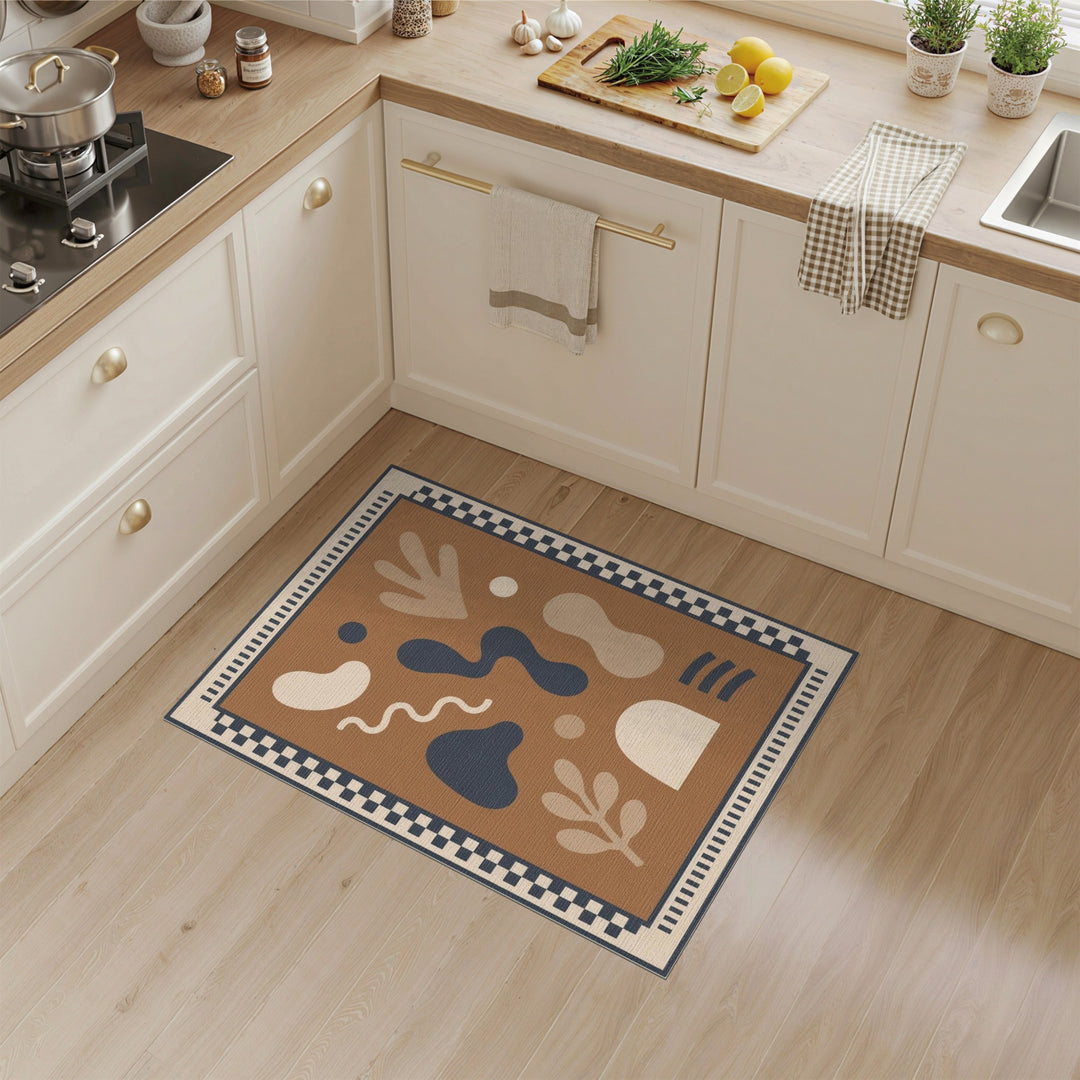 Brown and Tan Abstract Brown Area Rug