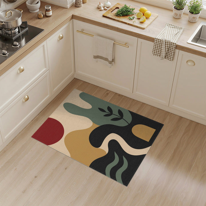 Abstract Multi-Color Organic Area Rug
