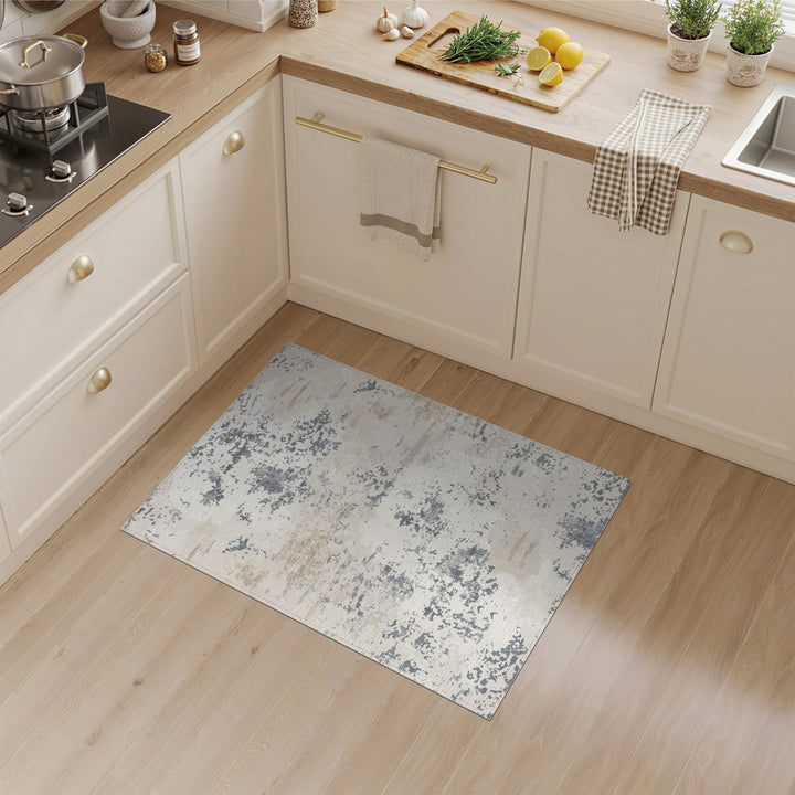 Neutral Beige Abstract Area Rug