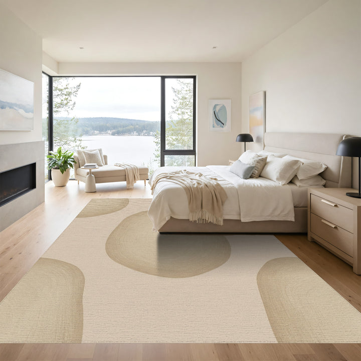 Earthy Blob Circles Abstract Rug