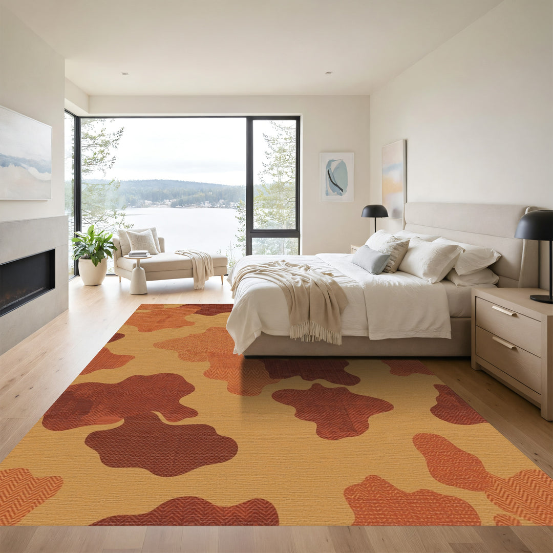 Earthy Camouflage Herringbone Texture Rug