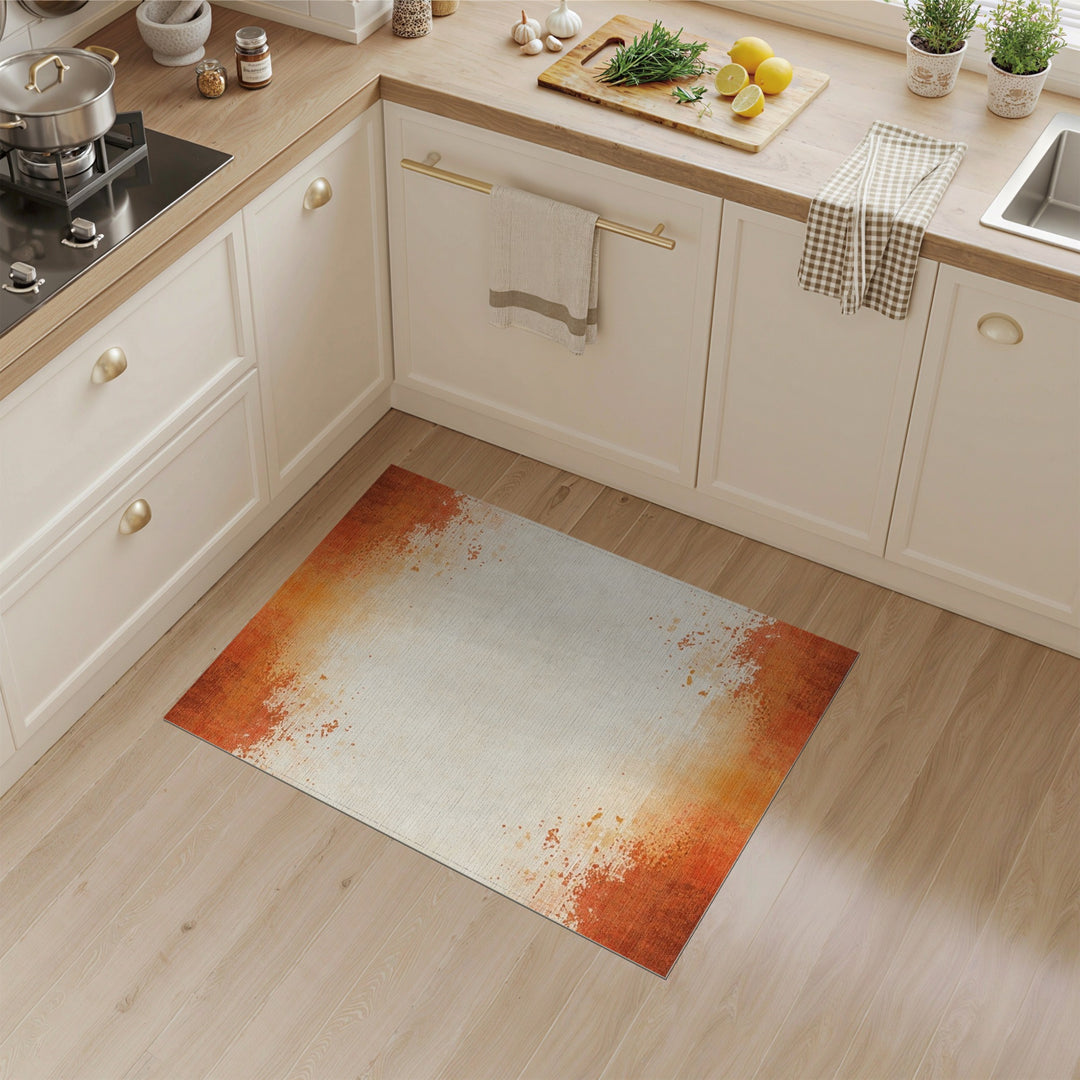 Distressed Vintage Orange Distressed Orange Vintage Area Rug