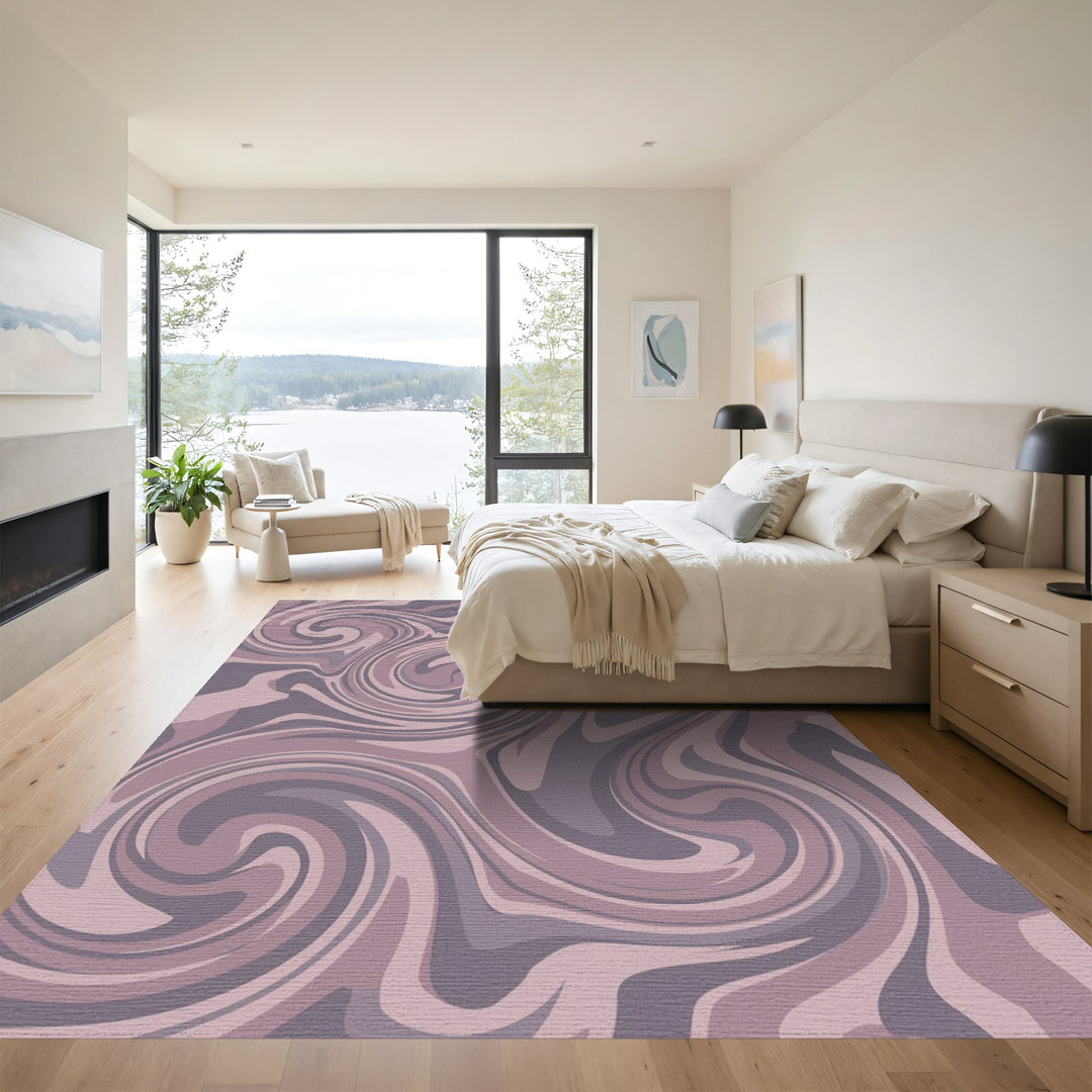 Mauve Lilac Swirl Marble Rug