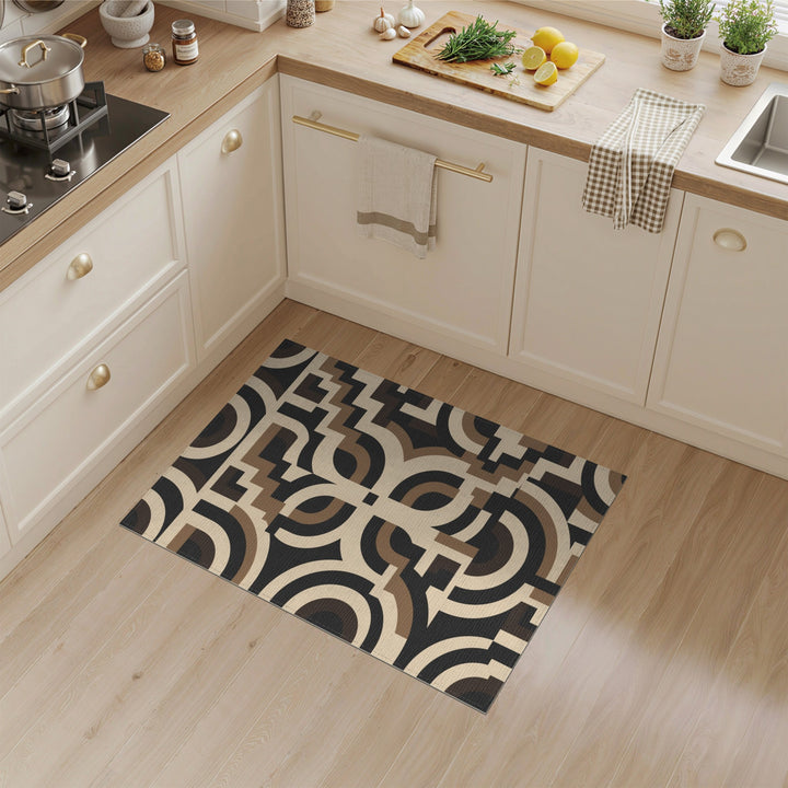 Modern Geometric Brown Area Rug