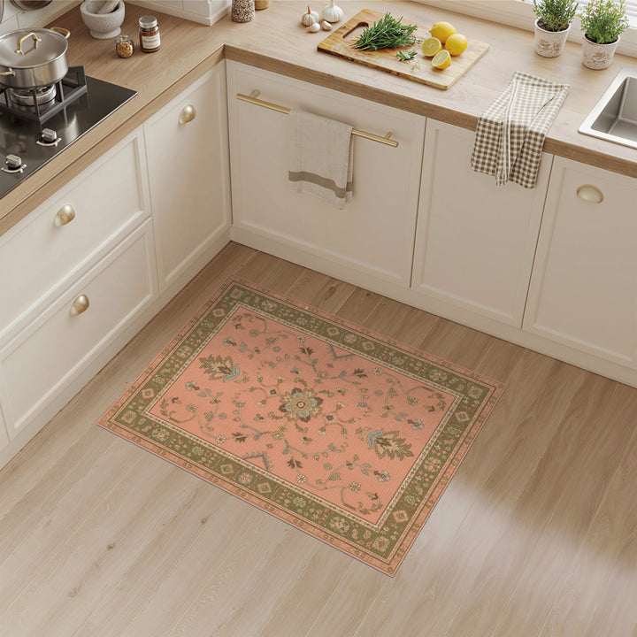 Pink Floral Vintage Area Rug