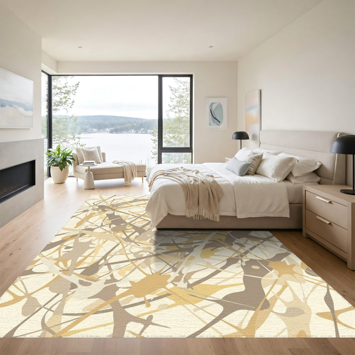 Earthy Paint Splatter Abstract Texture Rug