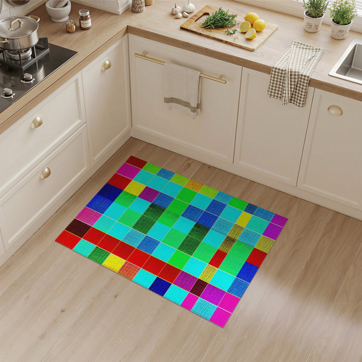 Vibrant Geometric Multi-Color Area Rug