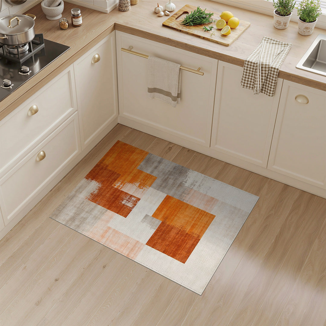 Abstract Area Orange Geometric Abstract Area Rug