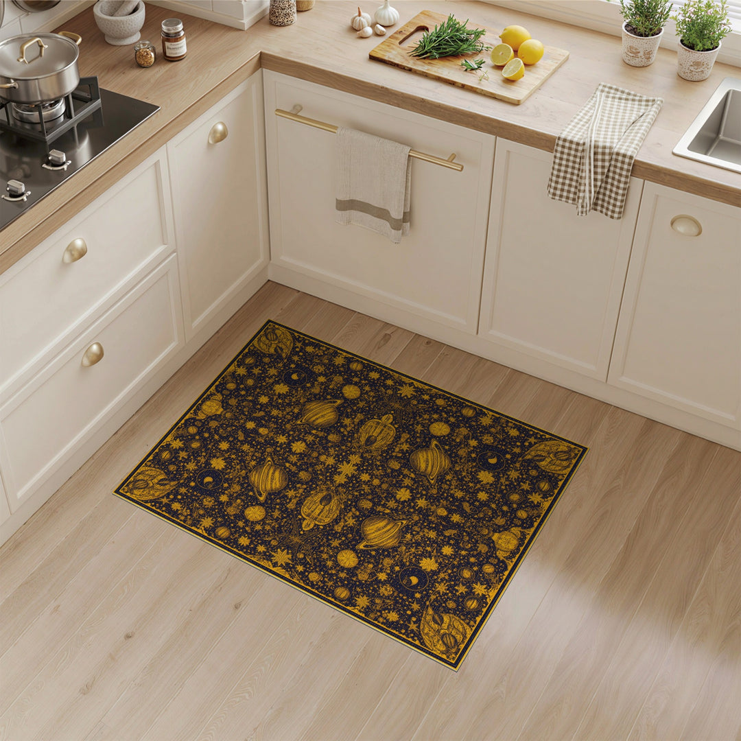 Celestial Gold Washable Area Rug
