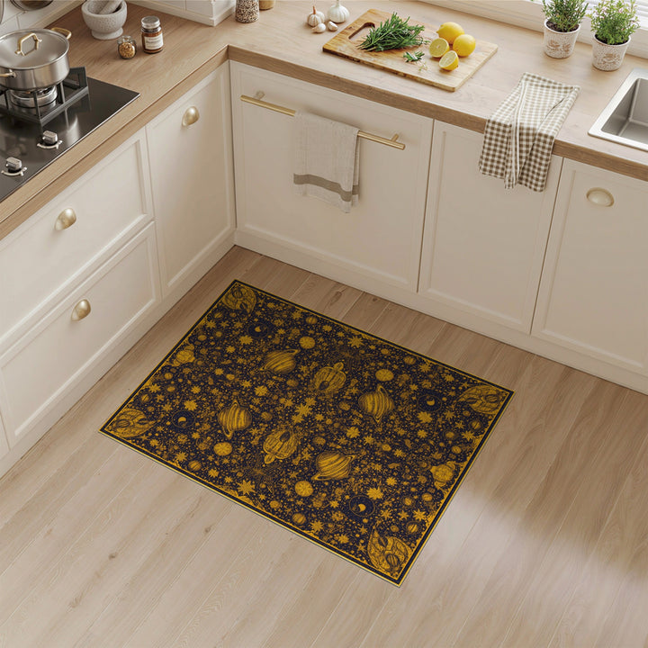 Celestial Gold Washable Area Rug