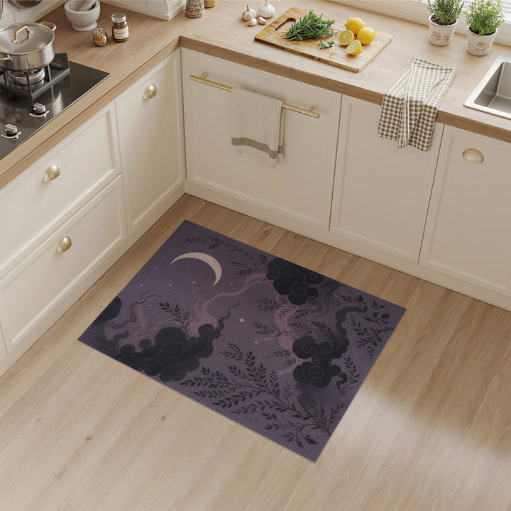 Mystic Purple Moonlit Vine Area Rug