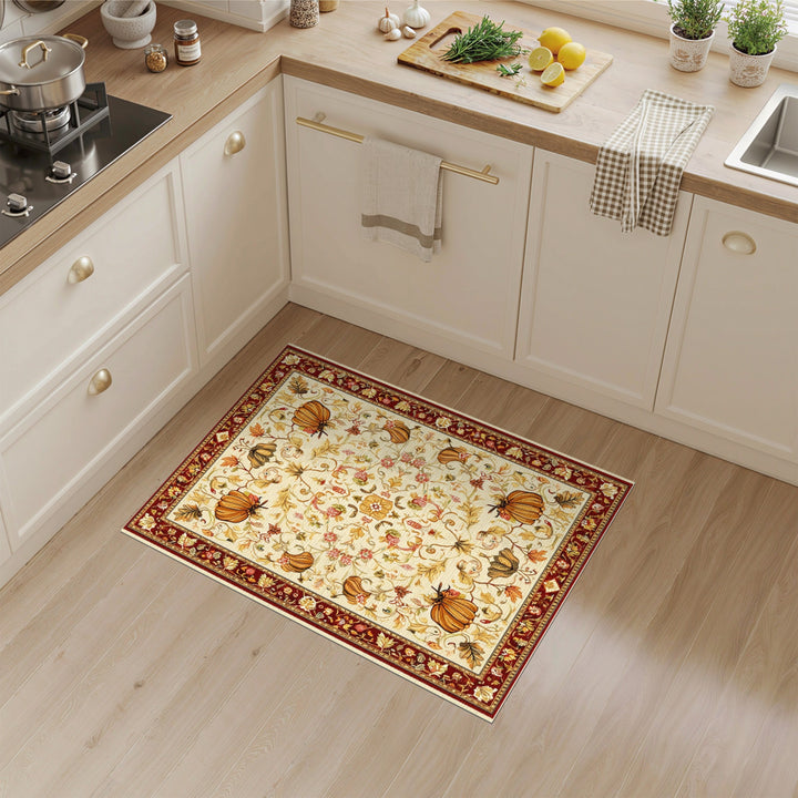 Multi-color and Patterns Autumn Pumpkin Floral Area Rug