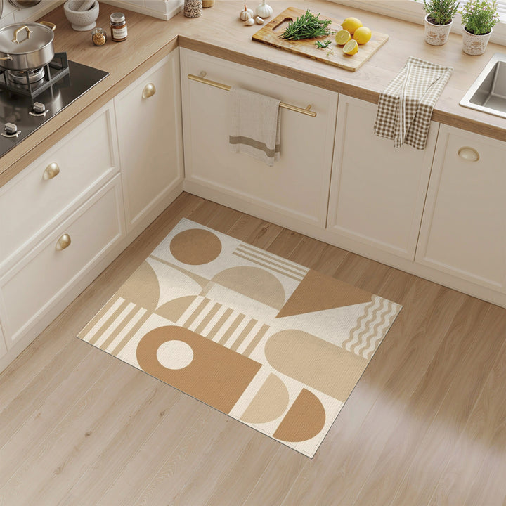 Geometric Modern Brown Tan Geometric Area Rug