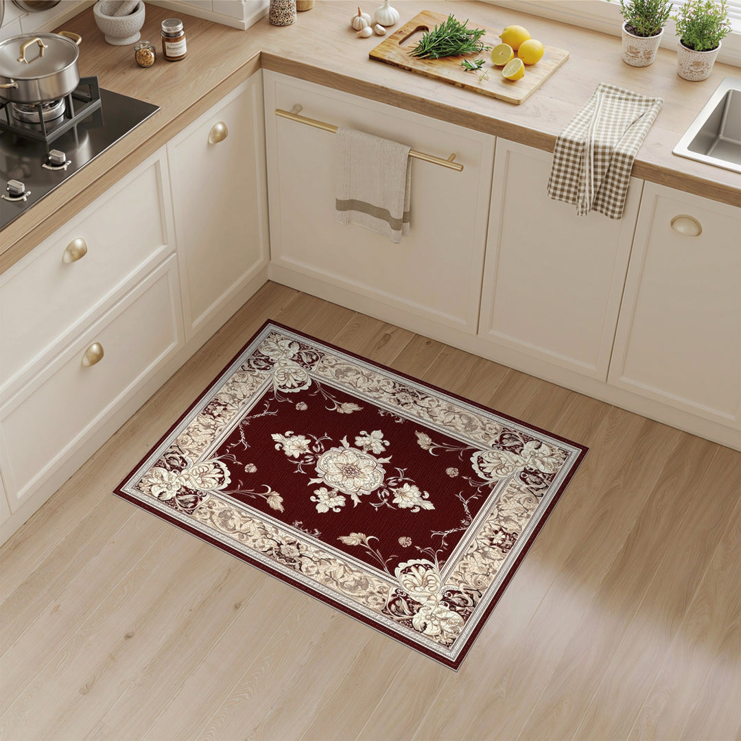 Red Persian Floral Medallion Area Rug