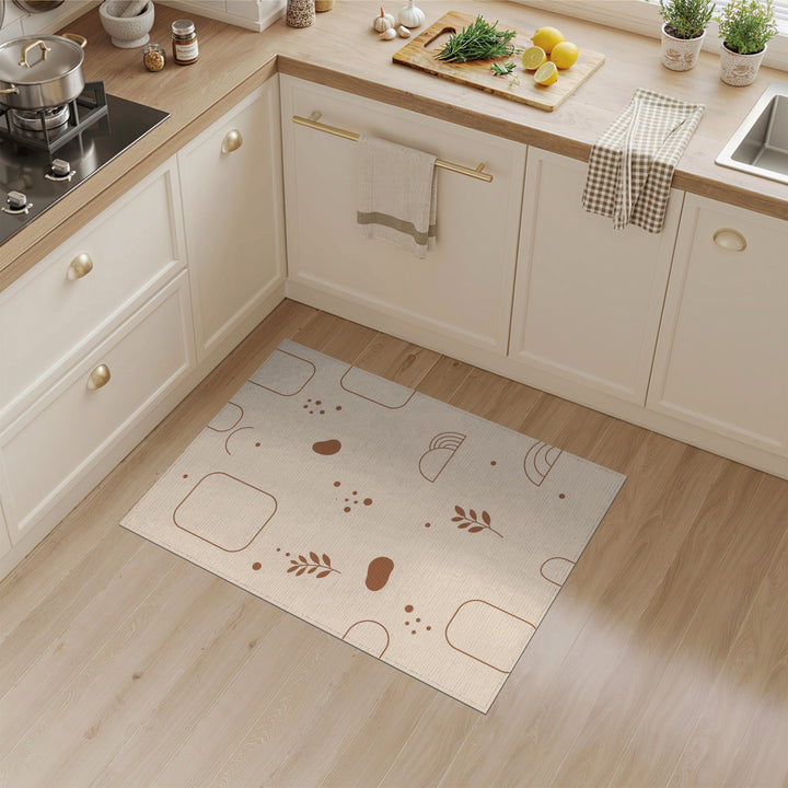 Boho Chic Beige Abstract Area Rug