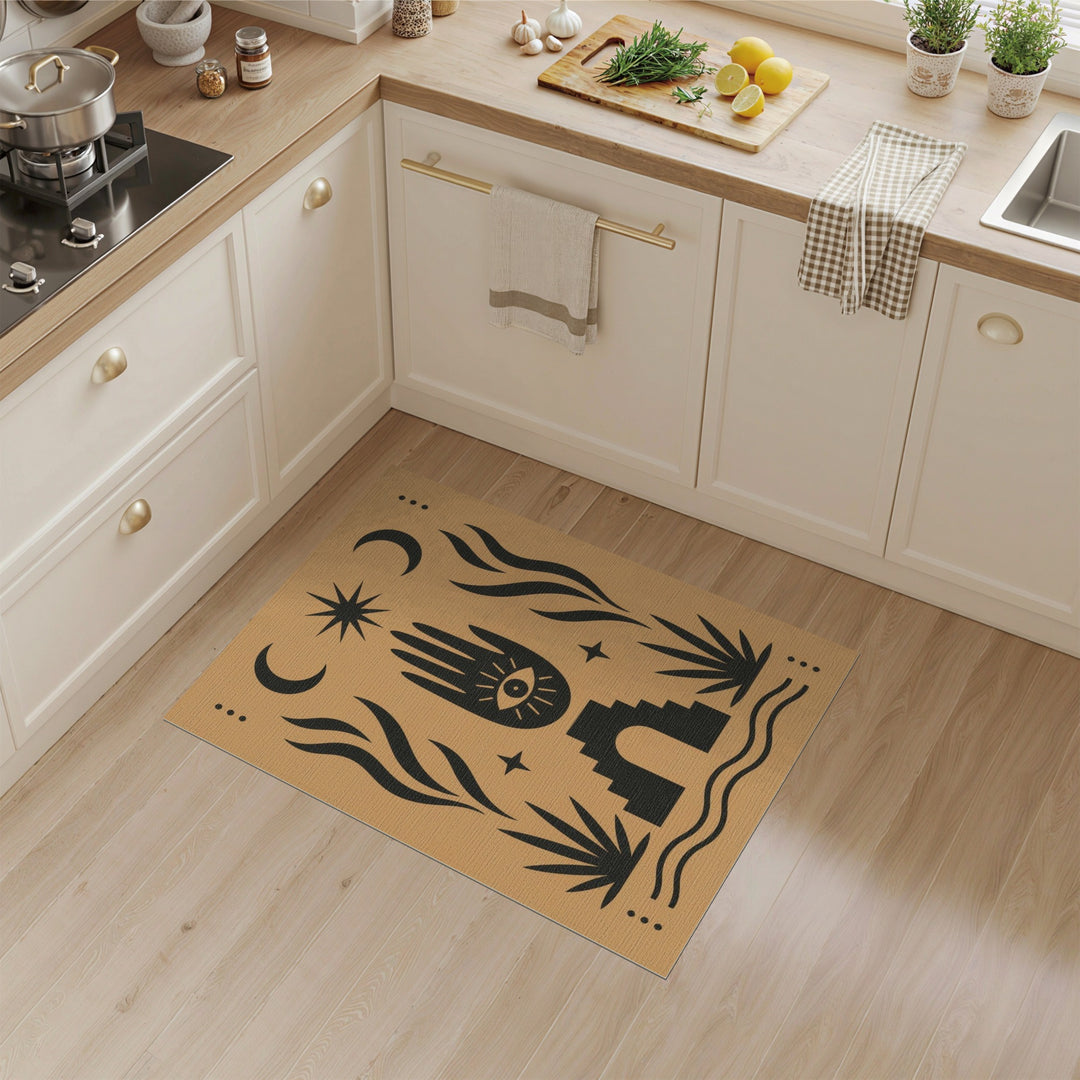 Mystic Hand Eye Brown Tan Area Rug