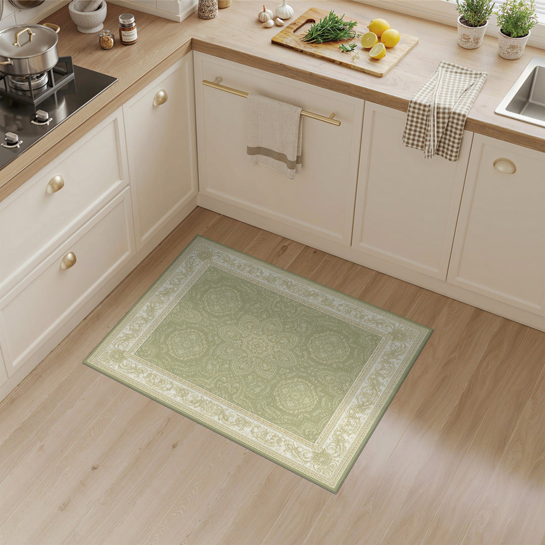Traditional Persian Sage Green Persian Floral Area Rug