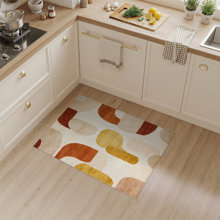 Abstract Brown Tan Area Rug
