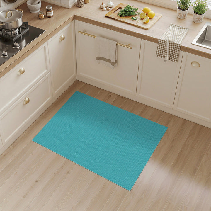 Geometric Modern Blue and Teal Geometric Block Area Rug