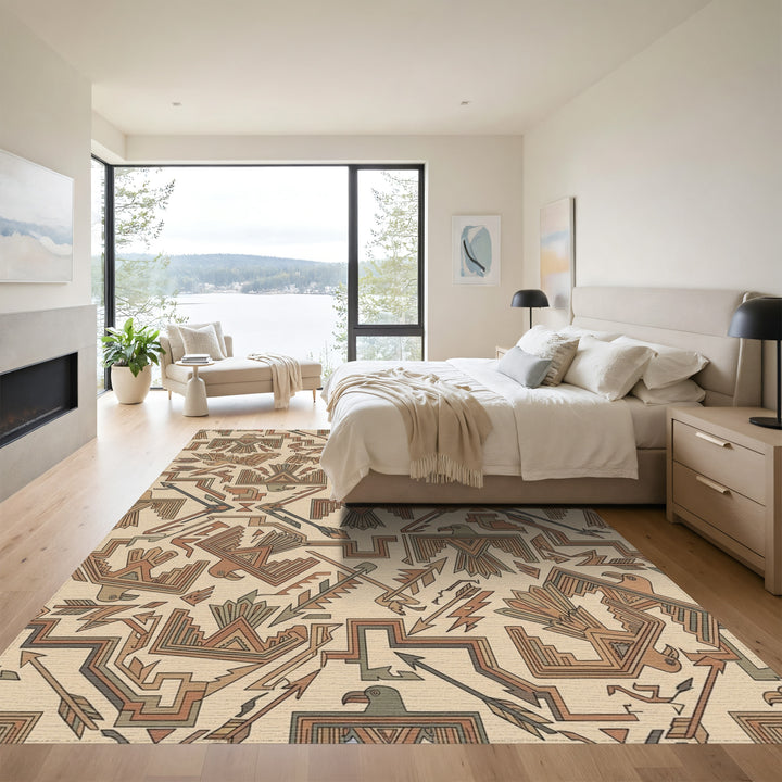 Thunderbird Arrows Earthy Geometric Rug