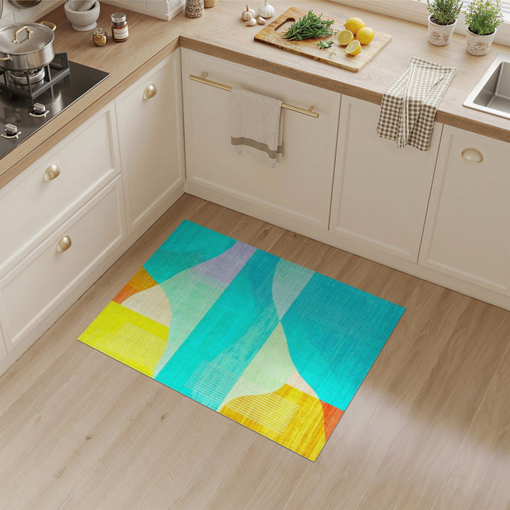 Abstract Area Multi-color and Patterns Vibrant Abstract Wave Multi-Color Area Rug