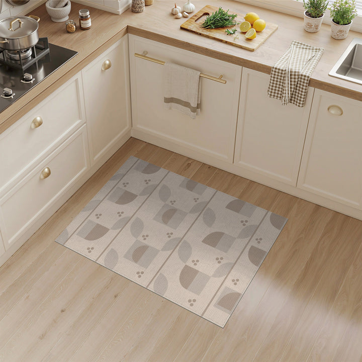Beige Geometric Modern Area Rug