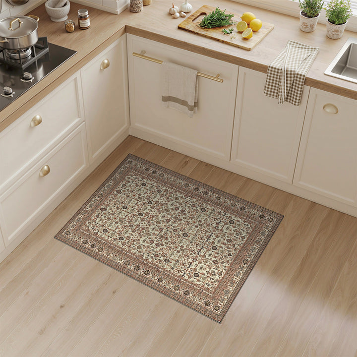 Beige Persian Medallion Area Rug