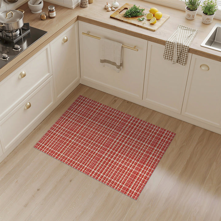 Checkered Red Checkered Washable Area Rug