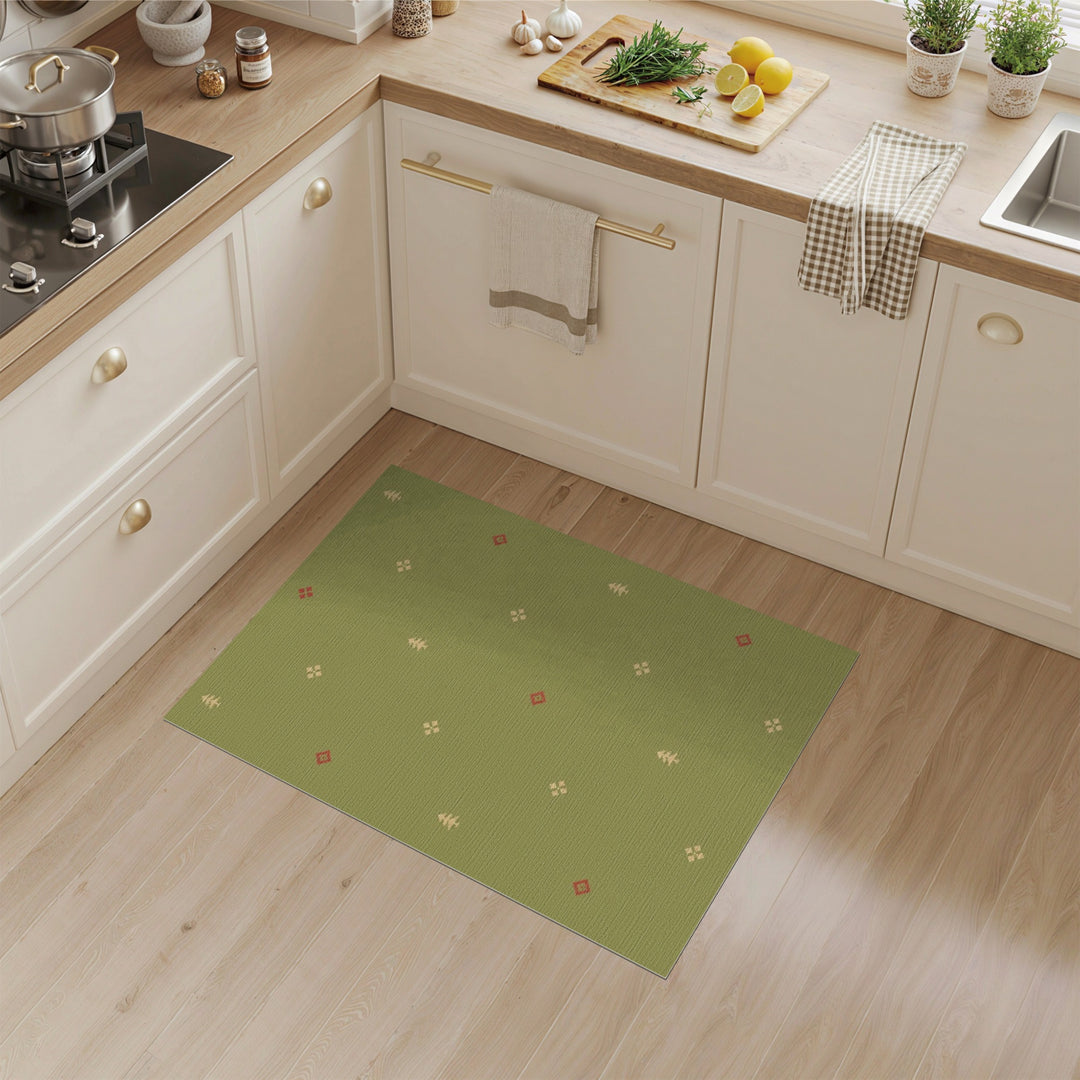 Sage Green Tree and Diamond Area Rug