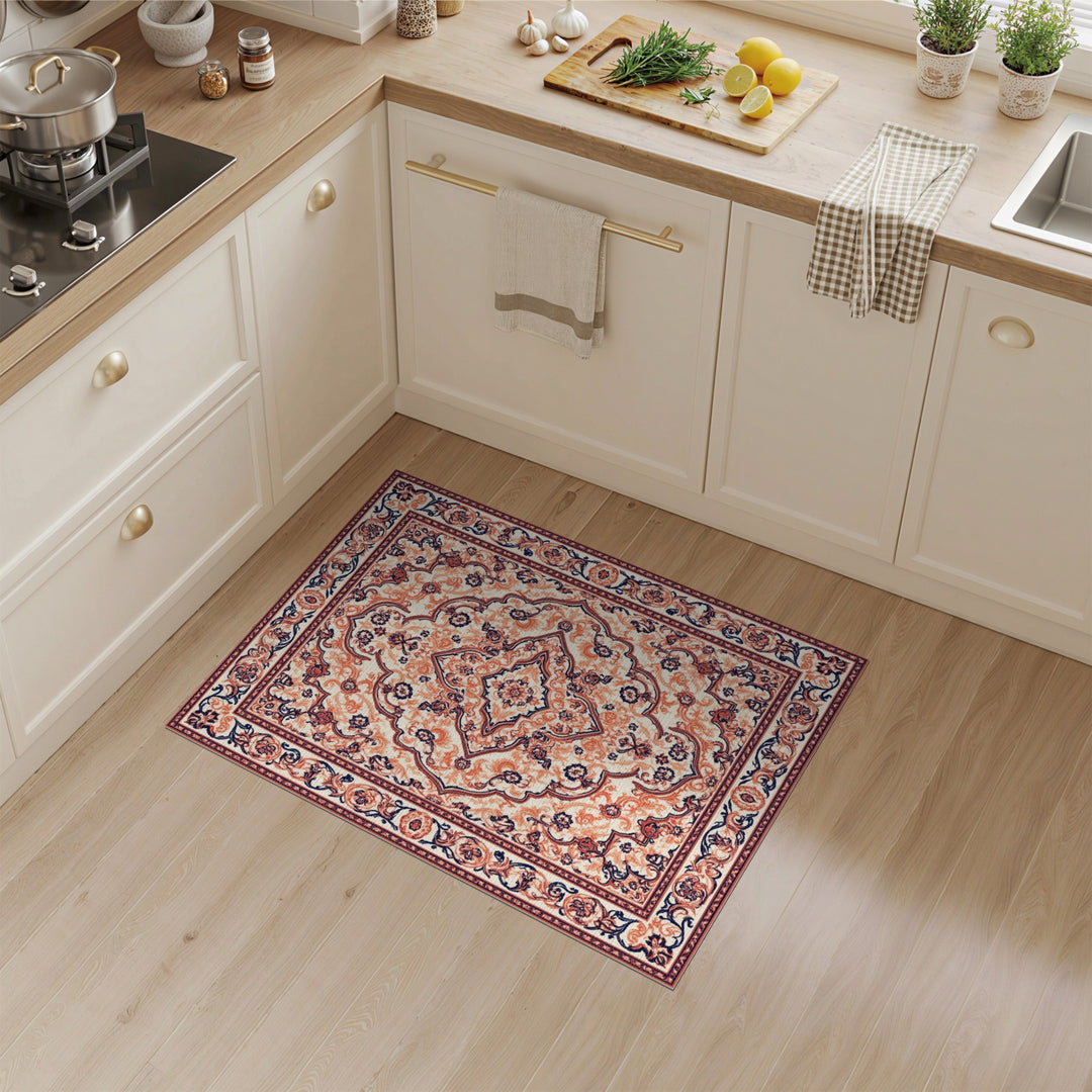 Red Traditional Persian Medallion Area Rug