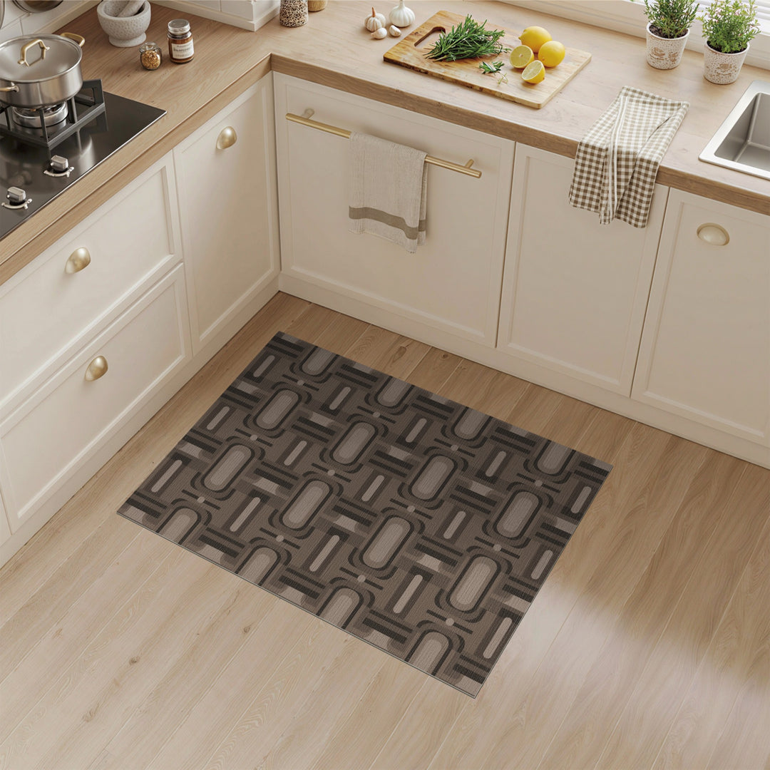 Modern Geometric Brown Area Rug