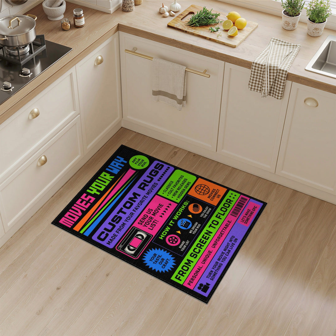 Neon Movie Poster Custom Rug
