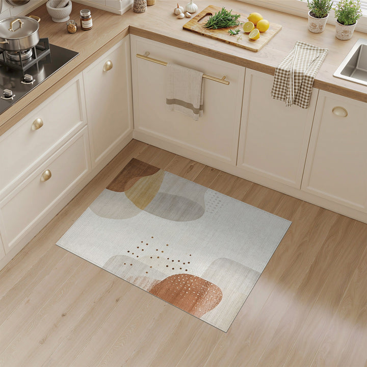 Abstract Neutral Area Rug in Beige and Brown