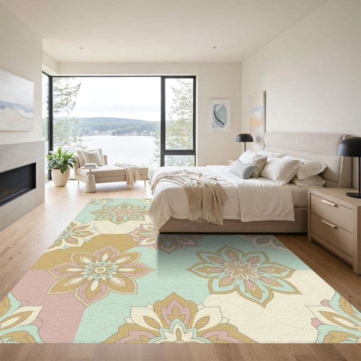 Pastel Mandala Patchwork Garden Rug