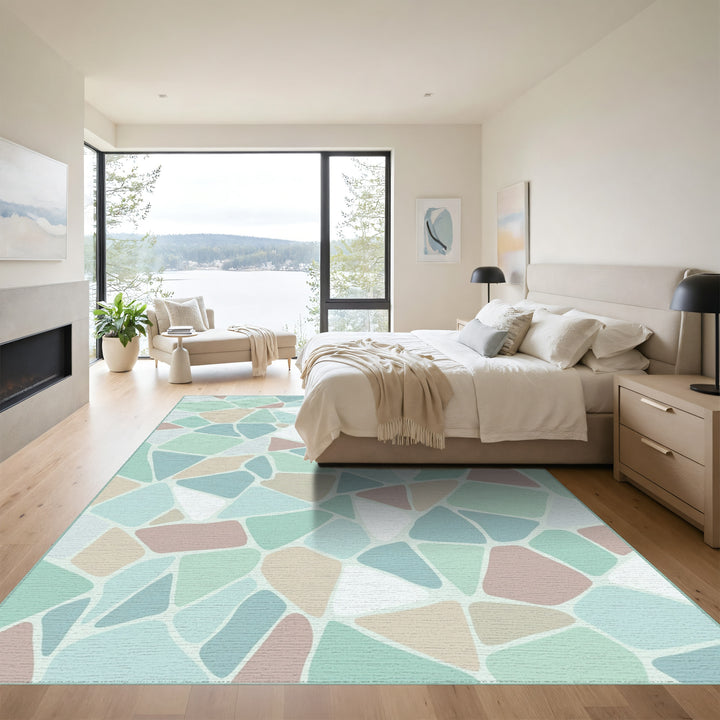 Pastel Geometric Terrazzo Inspired Rug