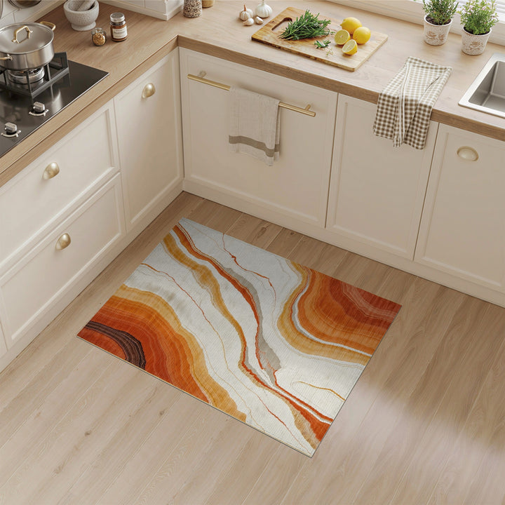 Orange Agate Swirl Area Rug