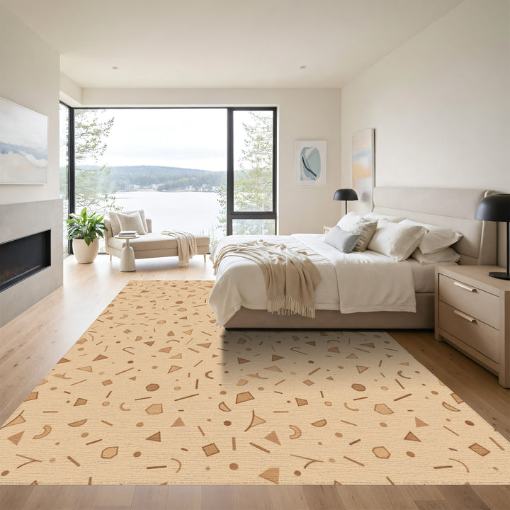Terracotta Geometric Scatter Abstract Rug