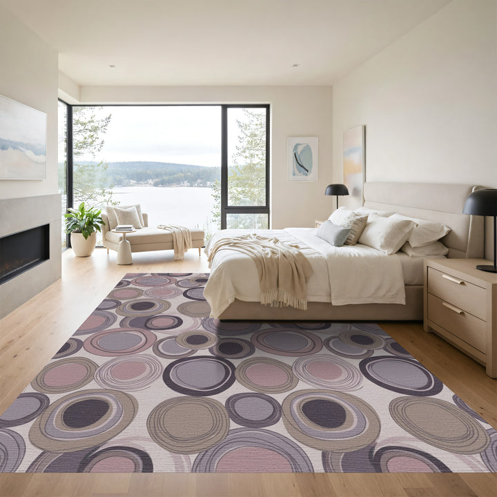 Charming Circles in Plum and Rose Rug