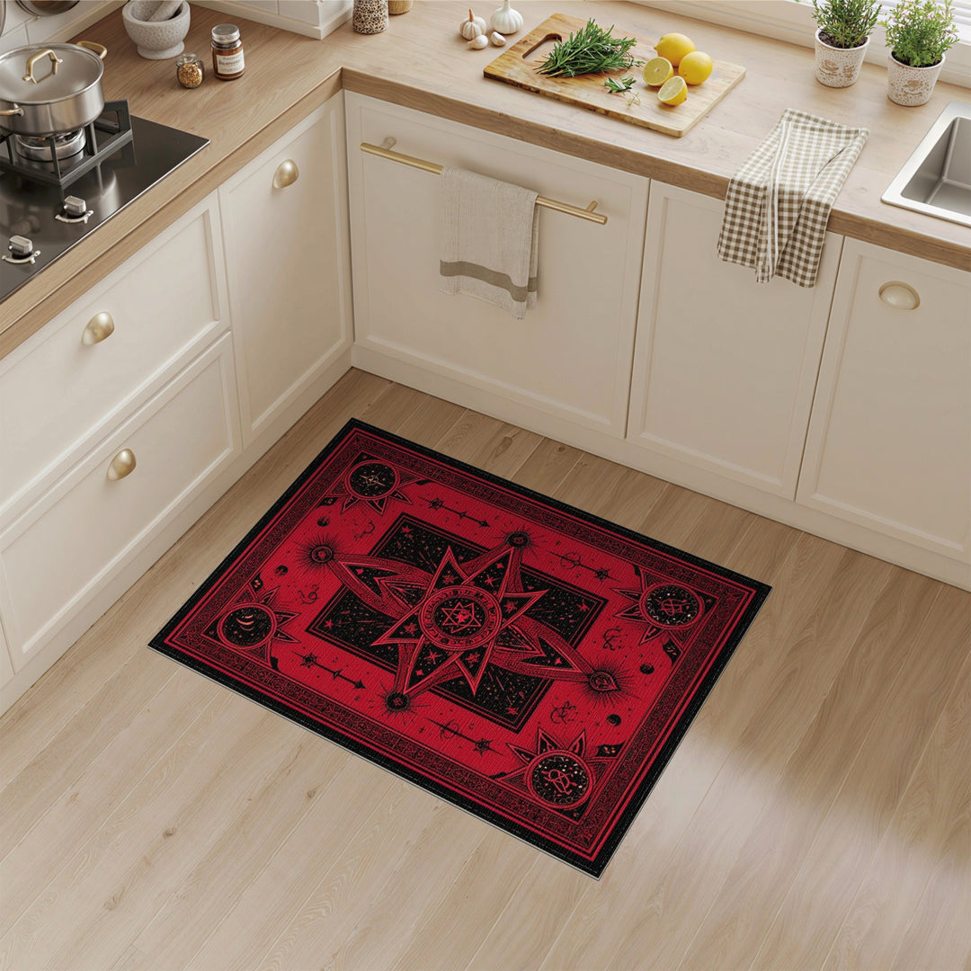 ODIKA Red Mystic Star Area Rug