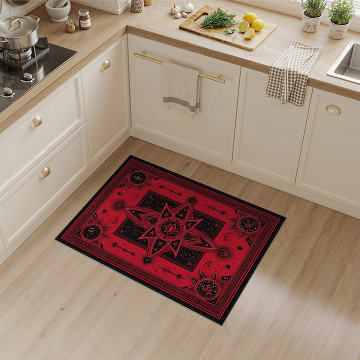 ODIKA Red Mystic Star Area Rug