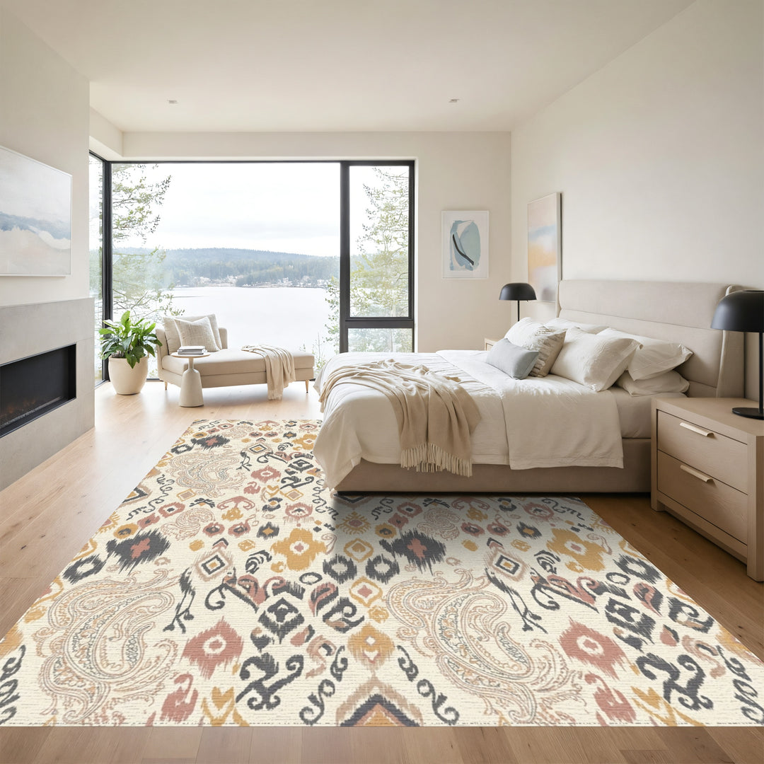 Earthy Boho Paisley Medallion Mix Rug